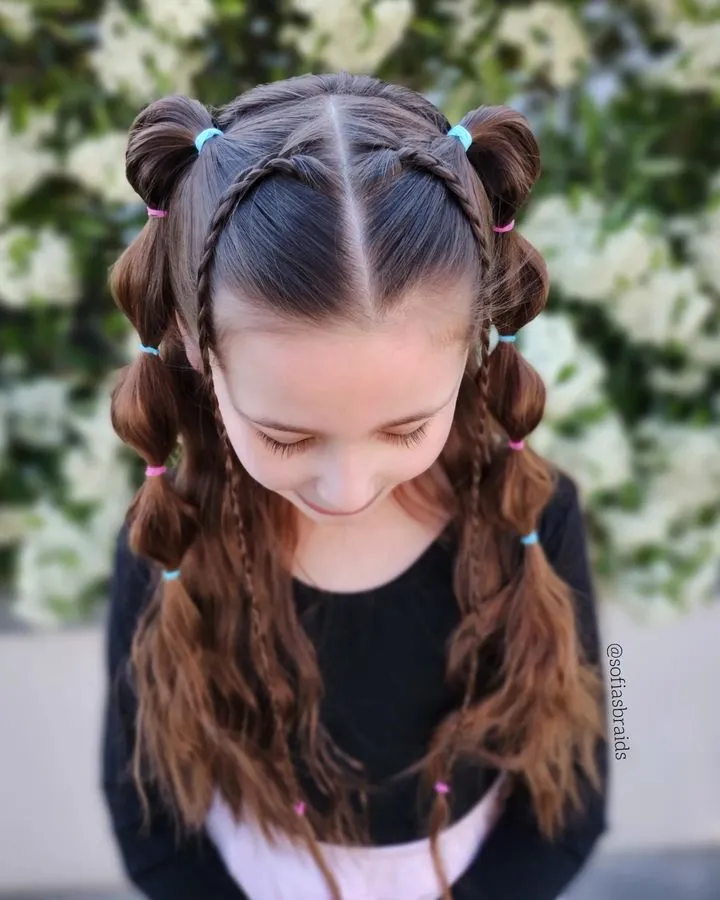 **Braided Bubble Pigtails**