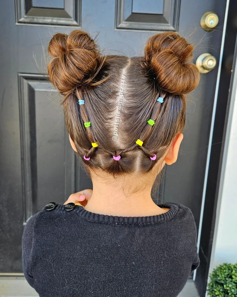 ### Colorful Braided Buns