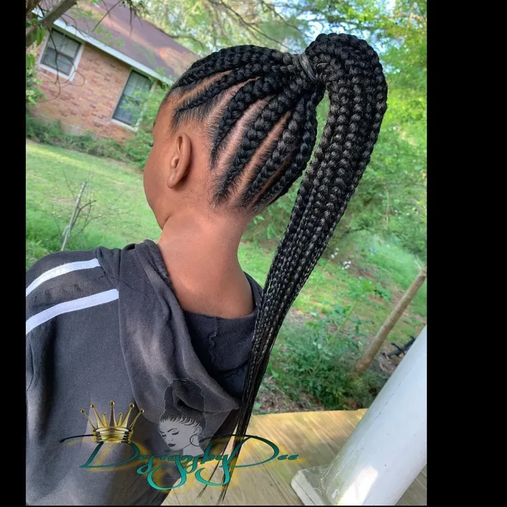 **High Braided Ponytail**