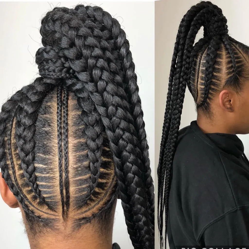 ### High Braided Ponytail