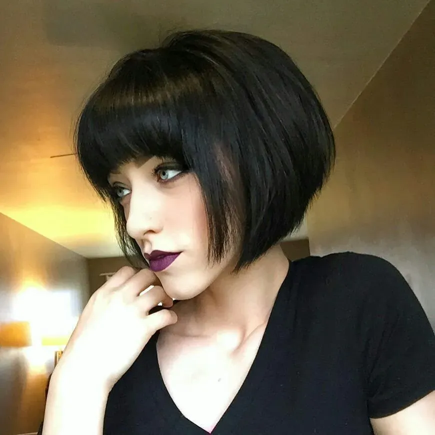 ### Sleek Bob with Bangs