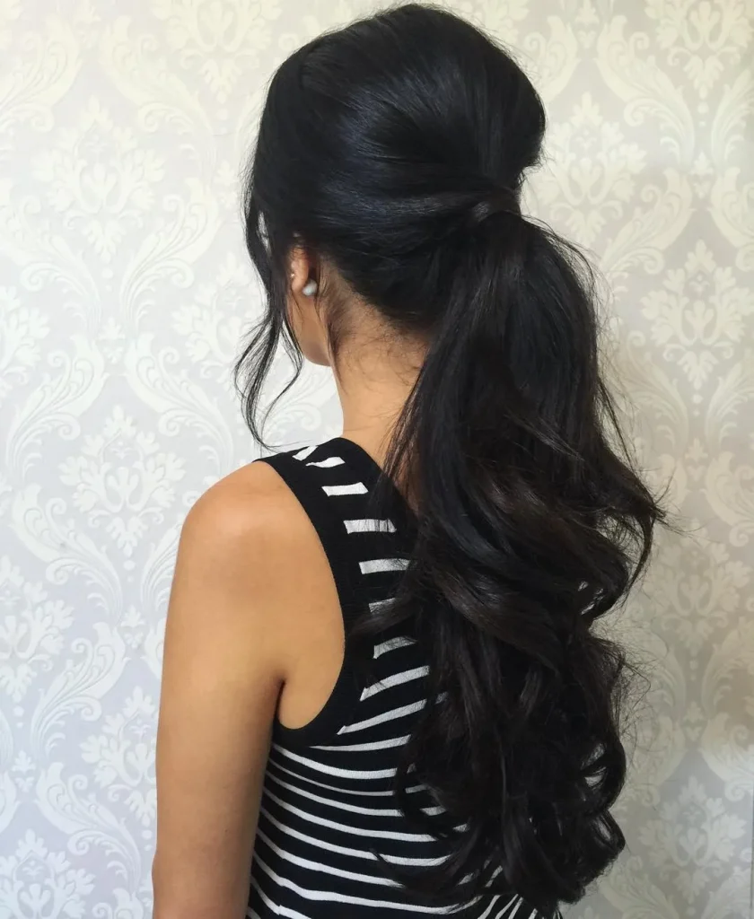 ### Voluminous Half-Up Ponytail